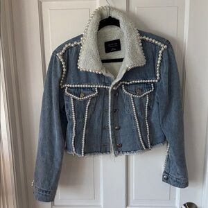 Active USA Blue Jean Jacket with White Accents